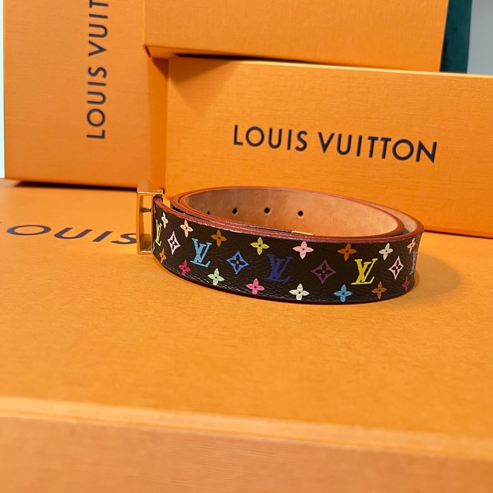 Auth Louis Vuitton Belt • Authentic Vintage Takashi Murakami in Multicolor